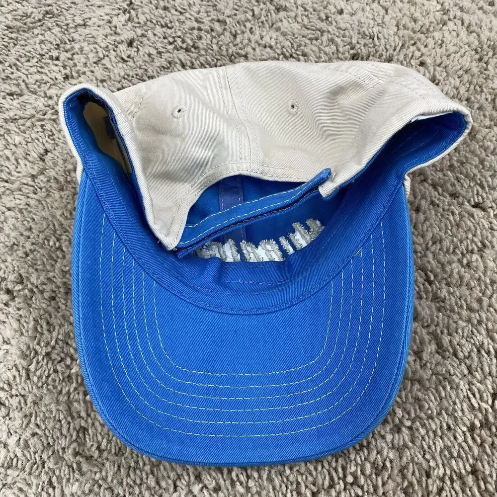 Hurricane Junior Golf Tour ADG Hat‎ Khaki Blue Adjustable Script Logo Dad Cap